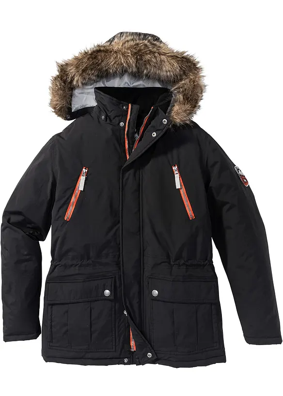 Wasserabweisender Parka in schwarz von vorne - bonprix