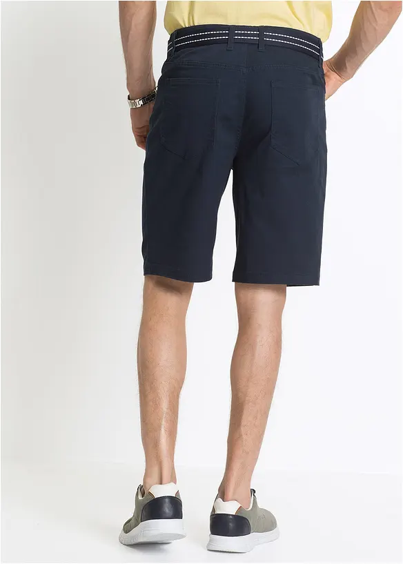 Stretch-Bermuda in Classic-Fit in blau von hinten - bonprix