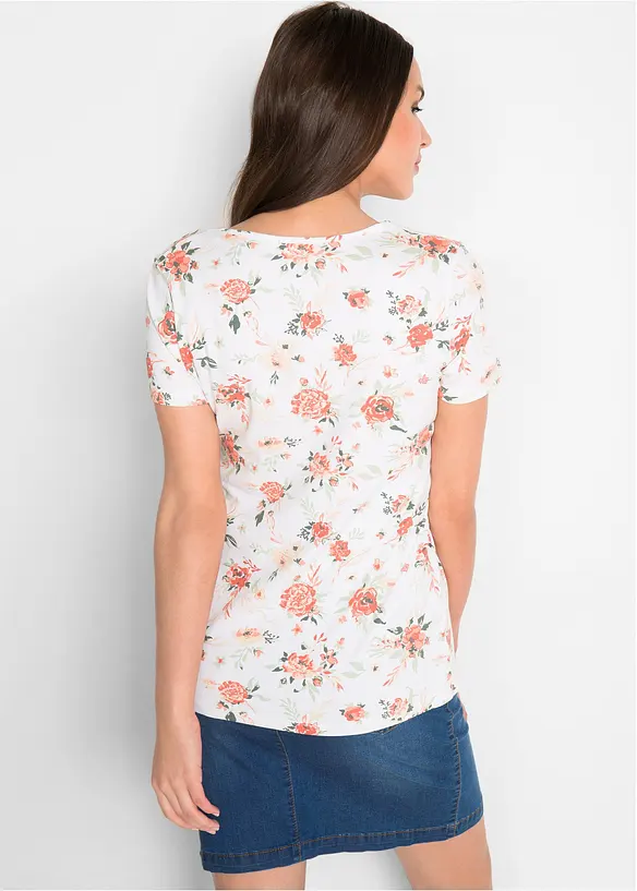 2-in-1 Umstands- und Stillshirt aus Bio-Baumwolle in weiß von hinten (im Anschnitt) - bonprix 2-in-1 Umstands- und Stillshirt aus Bio-Baumwolle in weiß von hinten (im Anschnitt) - bonprix