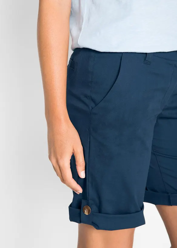 Stretch-Bermuda in blau (Detailaufnahme) - bonprix