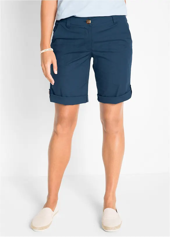 Stretch-Bermuda in blau von vorne - bonprix