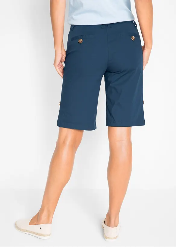 Stretch-Bermuda in blau von hinten - bonprix
