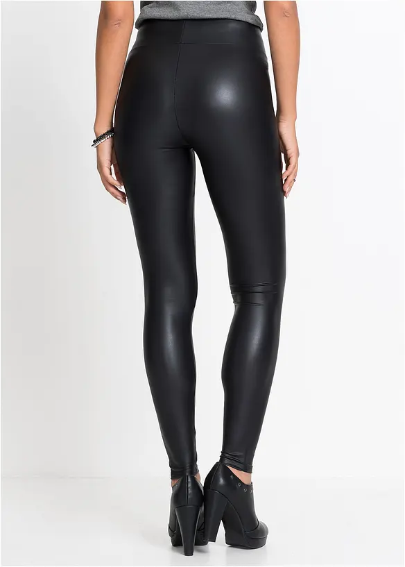 Lederimitat-Leggings mit Beschichtung in schwarz von hinten - bonprix Lederimitat-Leggings mit Beschichtung in schwarz von hinten - bonprix