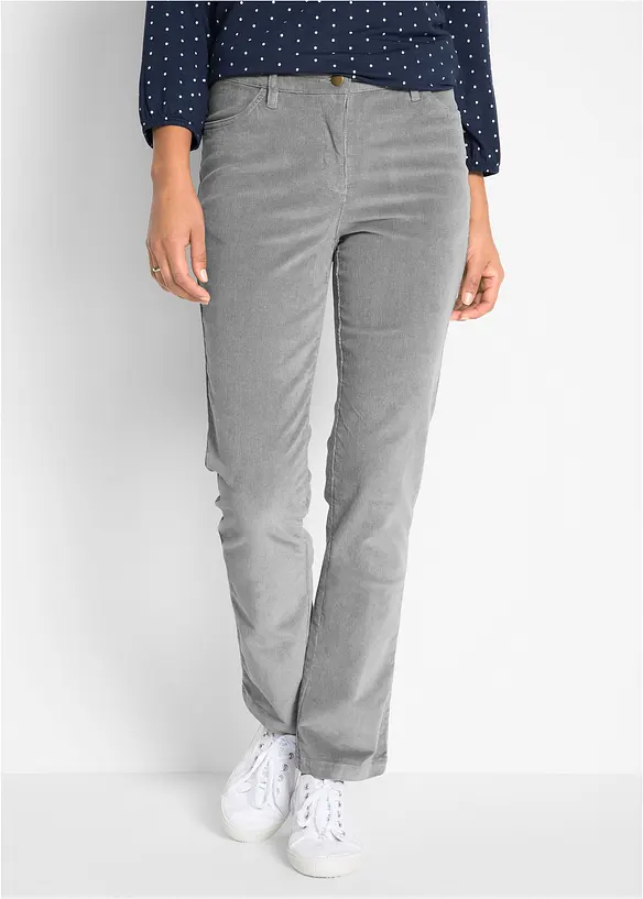 Cordhose aus Baumwoll-Mix in grau von vorne - bonprix Cordhose aus Baumwoll-Mix in grau von vorne - bonprix