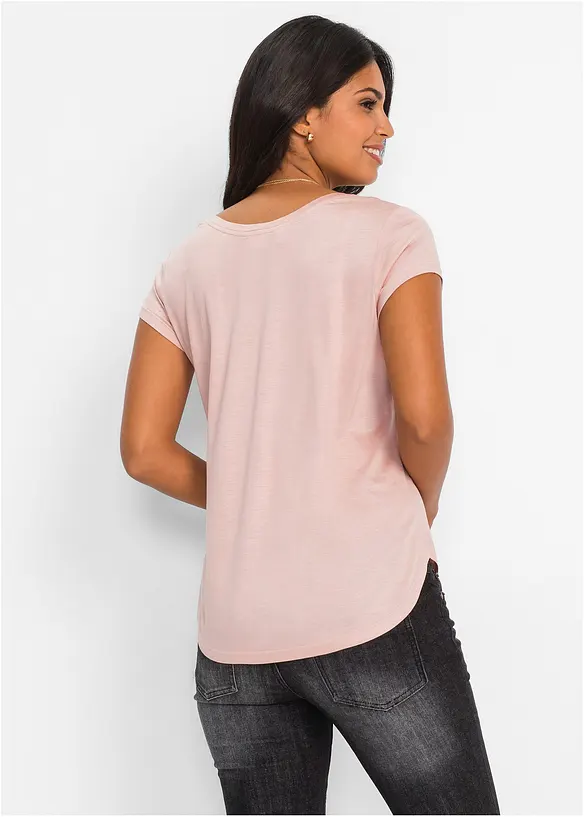 T-Shirt aus softer Viskose in rosa von hinten (im Anschnitt) - bonprix T-Shirt aus softer Viskose in rosa von hinten (im Anschnitt) - bonprix