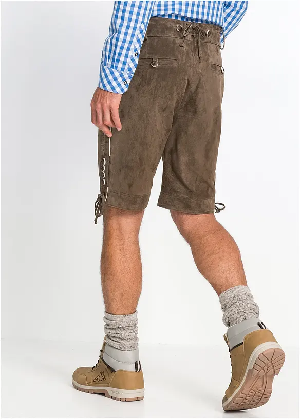 Regular Fit Trachtenhose aus Leder in grün von hinten - bonprix