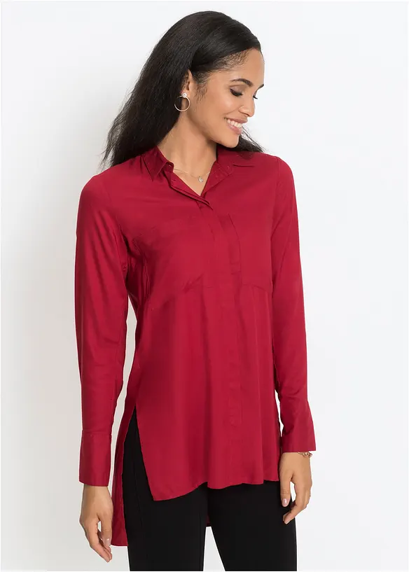 Longbluse in rot von vorne (im Anschnitt) - bonprix
