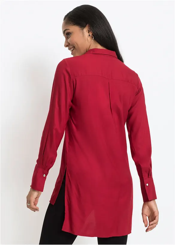Longbluse in rot von hinten (im Anschnitt) - bonprix