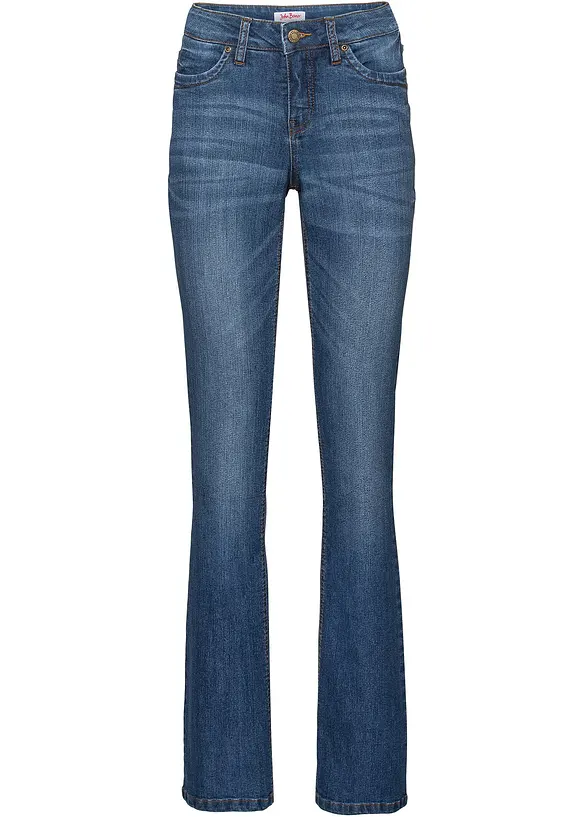 Komfort-Stretch-Jeans, Bootcut in blau von vorne - bonprix