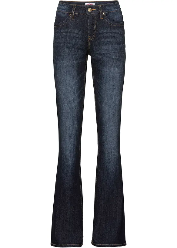 Komfort-Stretch-Jeans, Bootcut in blau von vorne - bonprix