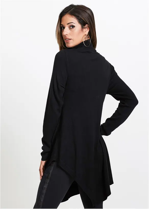 Long-Pullover aus Viskose-Mischung in schwarz von hinten (im Anschnitt) - bonprix Long-Pullover aus Viskose-Mischung in schwarz von hinten (im Anschnitt) - bonprix