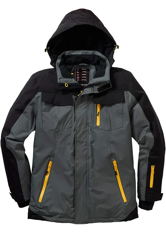 Wasserdichte Funktions-Jacke in grau von vorne - bonprix