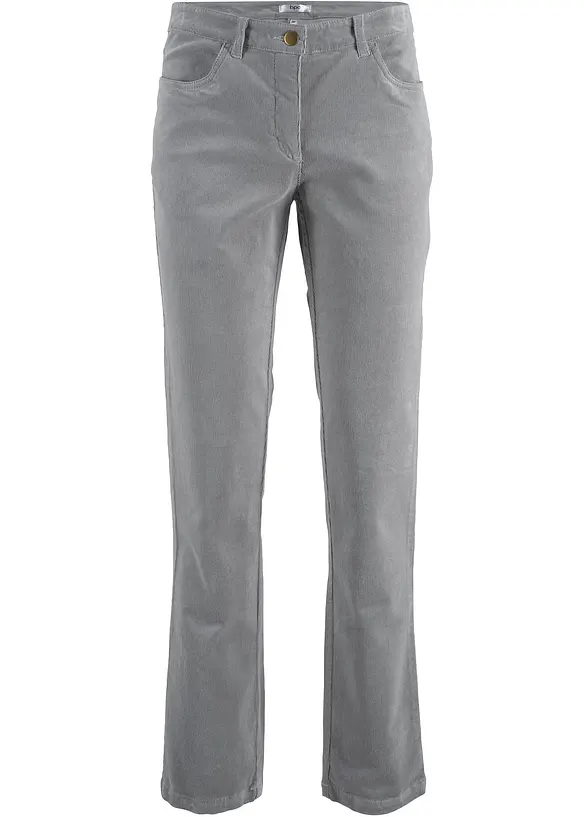 Cordhose aus Baumwoll-Mix in grau von vorne - bonprix Cordhose aus Baumwoll-Mix in grau von vorne - bonprix