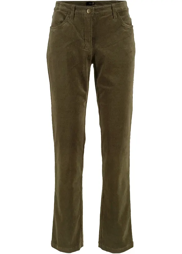 Cordhose aus Baumwoll-Mix in grün von vorne - bonprix Cordhose aus Baumwoll-Mix in grün von vorne - bonprix