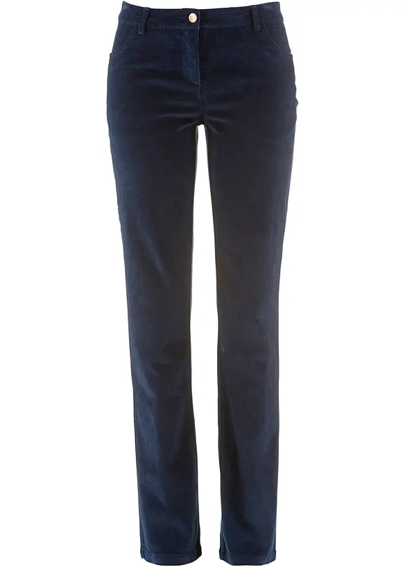 Cordhose aus Baumwoll-Mix in blau von vorne - bonprix