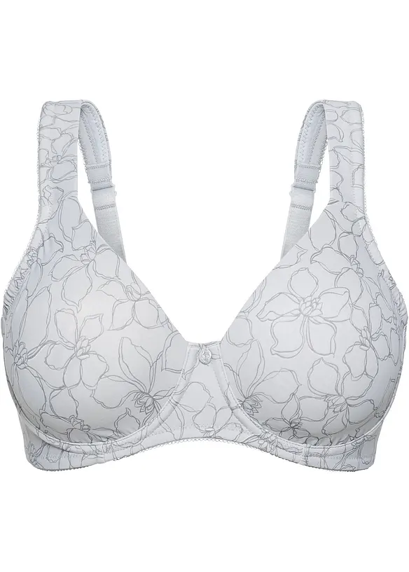 Minimizer-BH mit gepolsterten Tägern in grau von vorne - bonprix