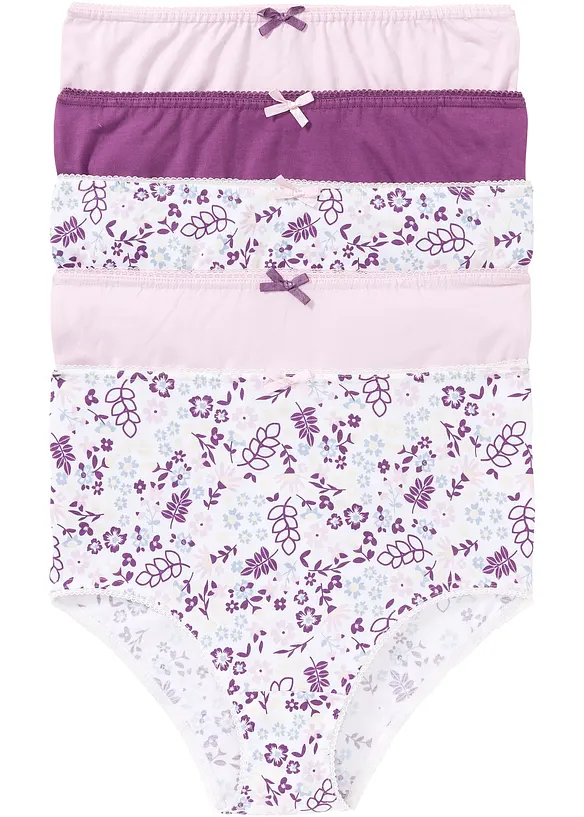 Highwaist Slip mit weicher Baumwolle  (5er Pack) in weiß von vorne - bonprix