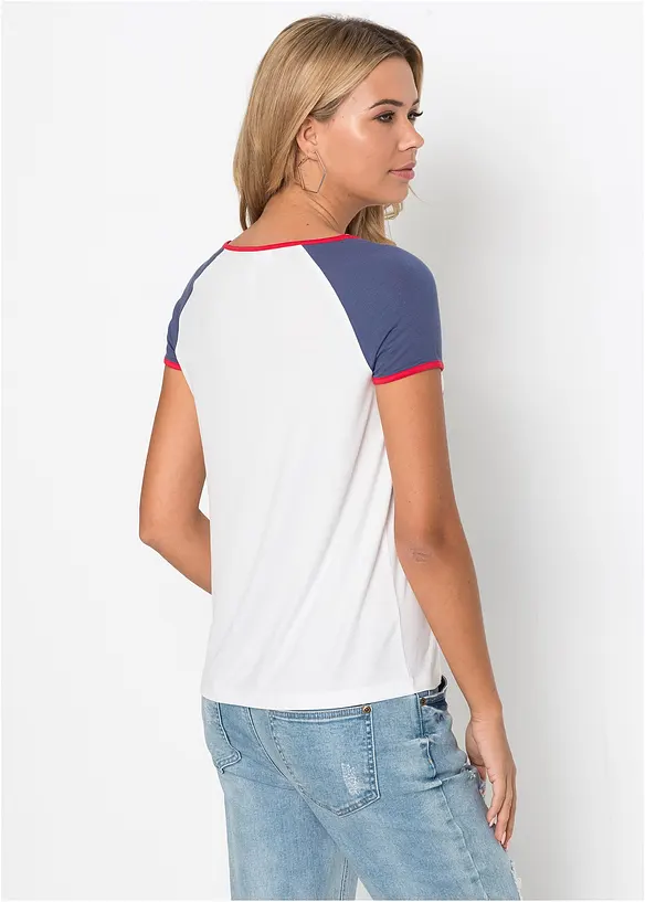 T-Shirt aus softem Viskose-Mix in weiß von hinten (im Anschnitt) - bonprix T-Shirt aus softem Viskose-Mix in weiß von hinten (im Anschnitt) - bonprix