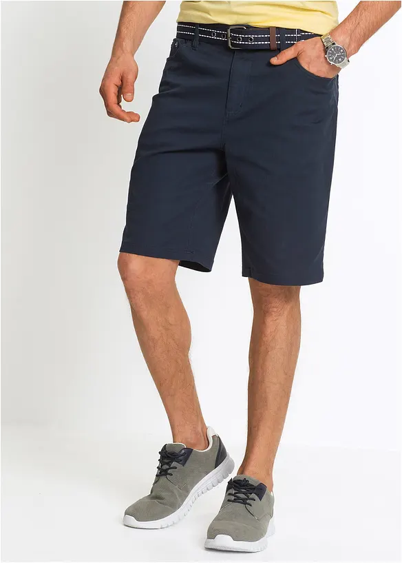 Stretch-Bermuda in Classic-Fit in blau von vorne - bonprix