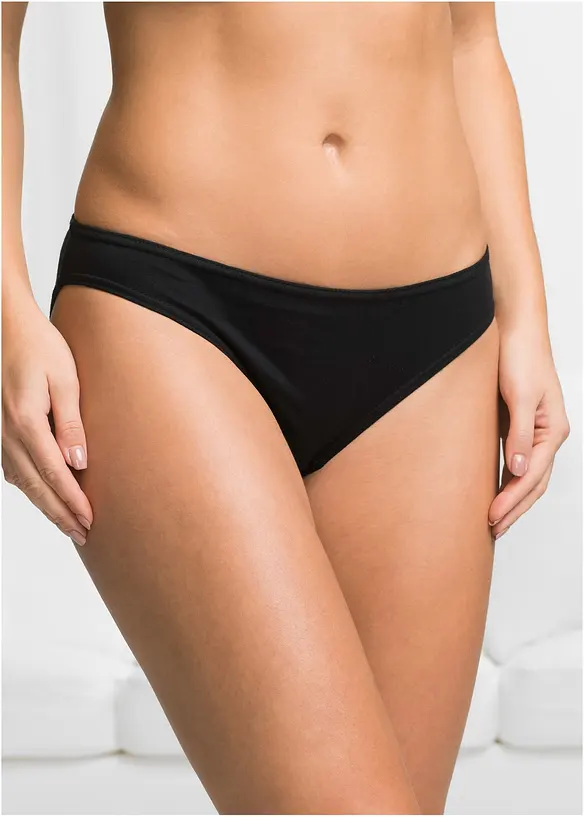 Slip mit weicher Baumwolle (10er Pack) in schwarz von vorne - bonprix