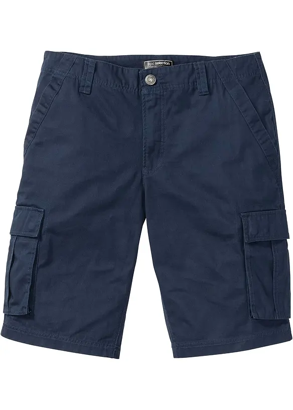 Cargo-Bermuda aus Baumwolle in Relaxed Fit in blau von vorne - bonprix