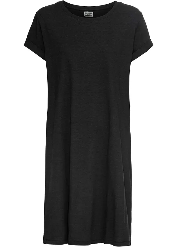 Oversize Shirtkleid in schwarz von vorne - bonprix Oversize Shirtkleid in schwarz von vorne - bonprix