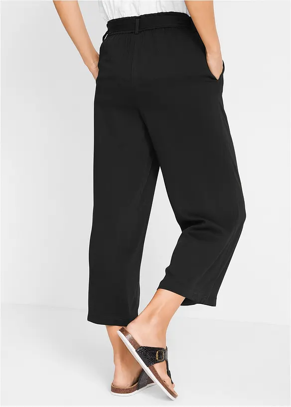 Culotte aus fließender Viskose in schwarz von hinten - bonprix Culotte aus fließender Viskose in schwarz von hinten - bonprix