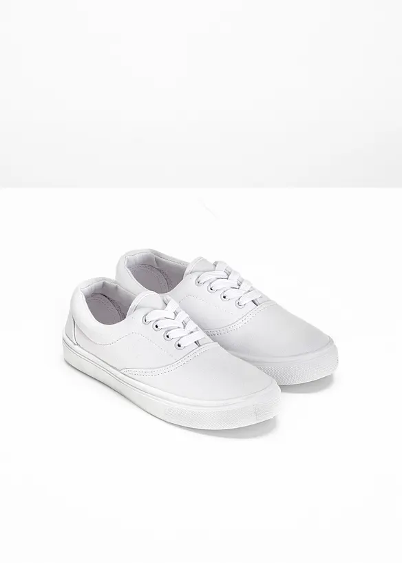 Sneaker aus Baumwoll-Canvas in weiß - bonprix