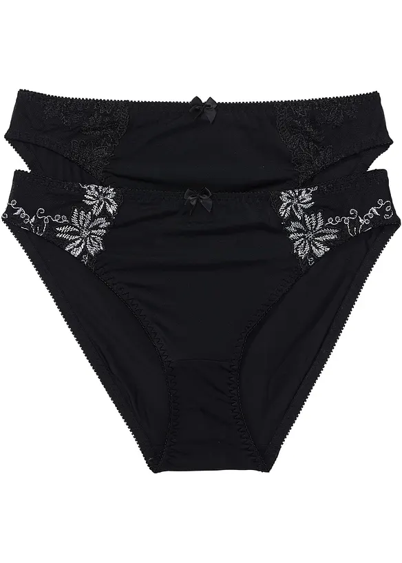 Slip (2er-Pack) in schwarz - bonprix