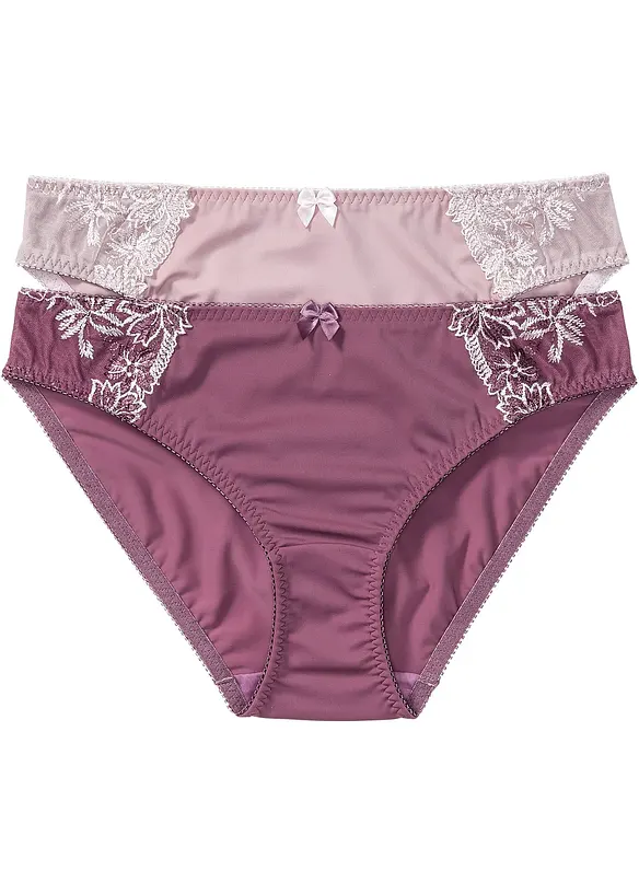 Slip (2er-Pack) in lila von vorne - bonprix