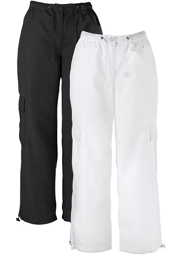 7/8-Hose mit Rundumbequembund (2-er Pack) in schwarz - bonprix 7/8-Hose mit Rundumbequembund (2-er Pack) in schwarz - bonprix