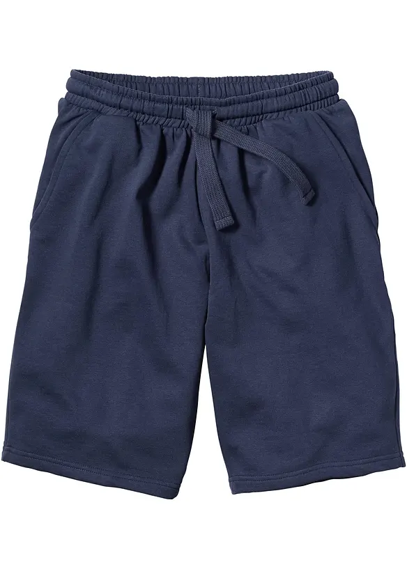 Sweat-Bermuda in Regular Fit in blau von vorne - bonprix