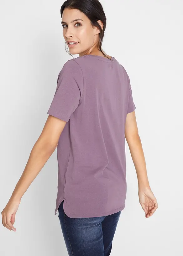T-Shirt mit reiner Bio-Baumwolle in lila von hinten (im Anschnitt) - bonprix T-Shirt mit reiner Bio-Baumwolle in lila von hinten (im Anschnitt) - bonprix