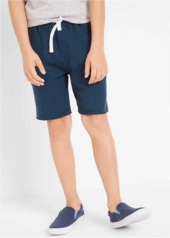 Sweat-Bermuda aus weichem Baumwol-Mix (2er Pack) in grau von vorne - bonprix