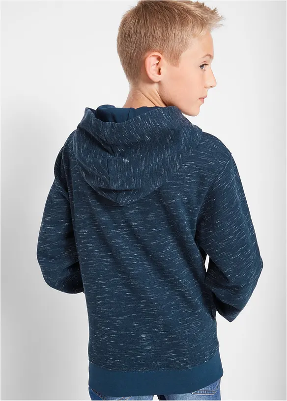 Hoodie aus weichem Baumwoll-Mix in blau von hinten (im Anschnitt) - bonprix