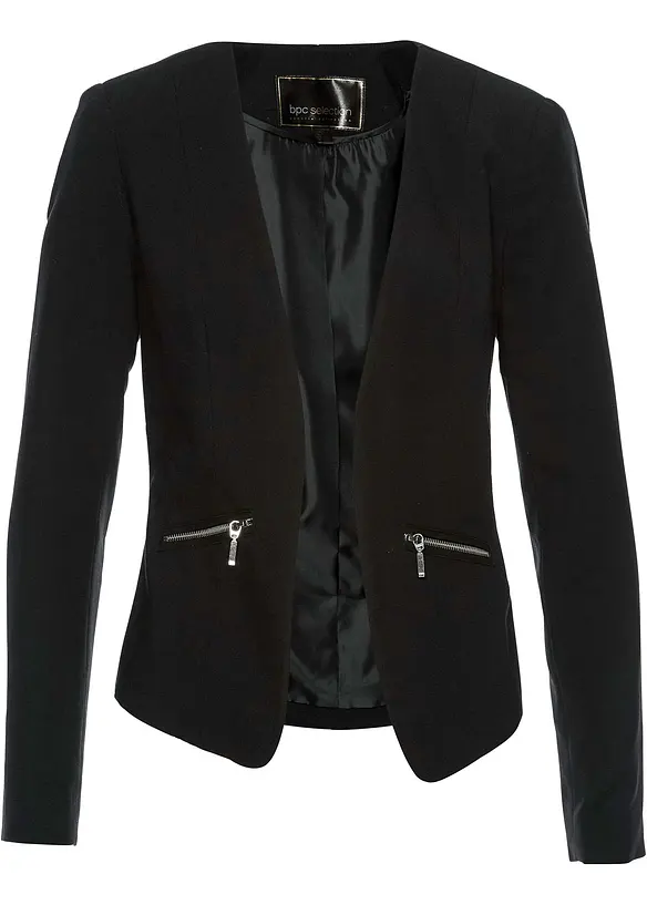 Kurzblazer in schwarz von vorne - bonprix