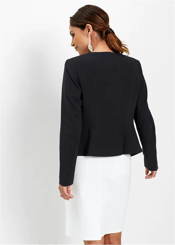 Kurzblazer in schwarz von hinten (im Anschnitt) - bonprix