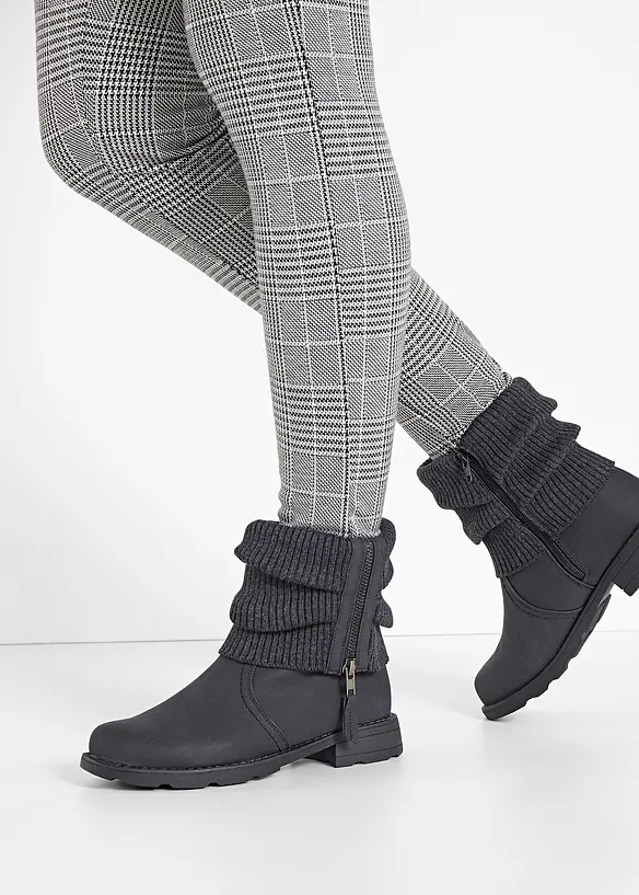 Boots mit Strickeinsatz in grau - bonprix