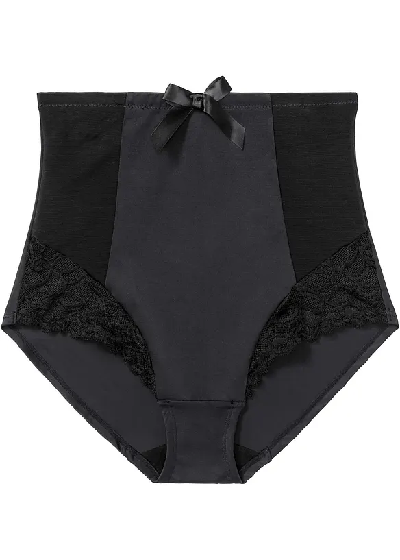 Medium Shape Panty mit Spitze in schwarz von vorne - bonprix