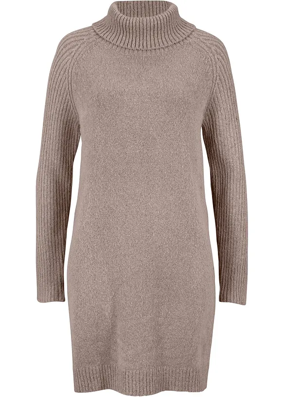 Longpullover mit Rollkragen in braun von vorne - bonprix