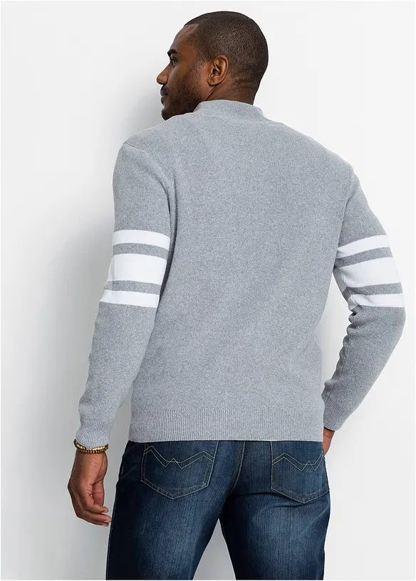 Pullover in Regular Fit in grau von hinten (im Anschnitt) - bonprix