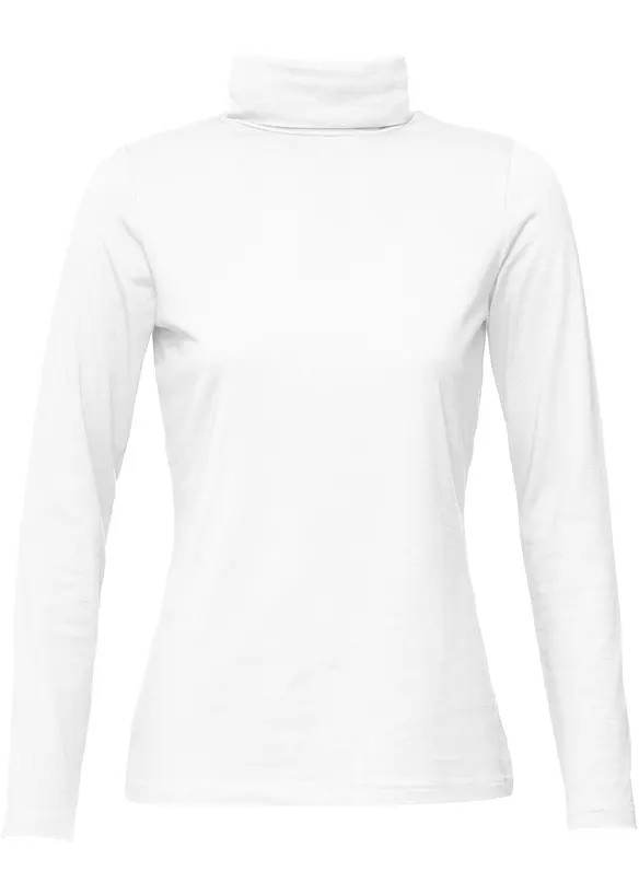 Langarmshirt mit  reiner Bio-Baumwolle in weiß - bonprix