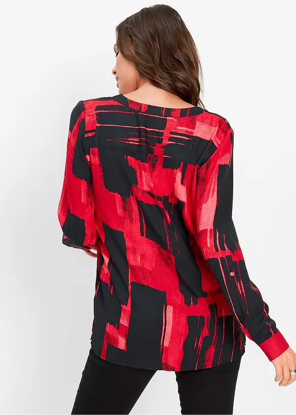 Longbluse mit V-Ausschnitt in rot von hinten (im Anschnitt) - bonprix Longbluse mit V-Ausschnitt in rot von hinten (im Anschnitt) - bonprix