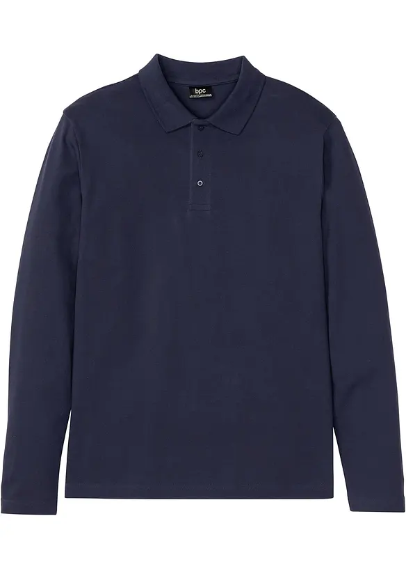 Poloshirt aus robustem Piqué in blau von vorne - bonprix
