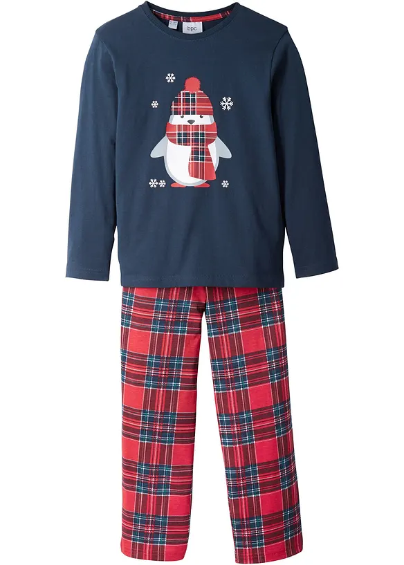 Kinder Pyjama aus reiner Bio-Baumwolle (2-tlg. Set) in blau - bonprix