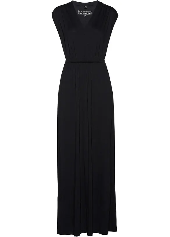Jersey-Maxikleid aus Viskose-Mix in schwarz von vorne - bonprix Jersey-Maxikleid aus Viskose-Mix in schwarz von vorne - bonprix