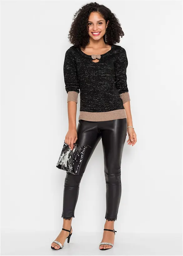 Pullover in schwarz im Look von vorne (Totalaufnahme) - bonprix
