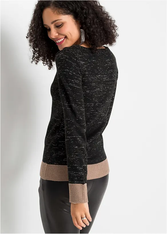 Pullover in schwarz von hinten (im Anschnitt) - bonprix