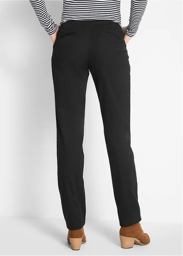 Gefütterte Chinohose aus elastischem Baumwoll-Mix in schwarz von hinten - bonprix Gefütterte Chinohose aus elastischem Baumwoll-Mix in schwarz von hinten - bonprix
