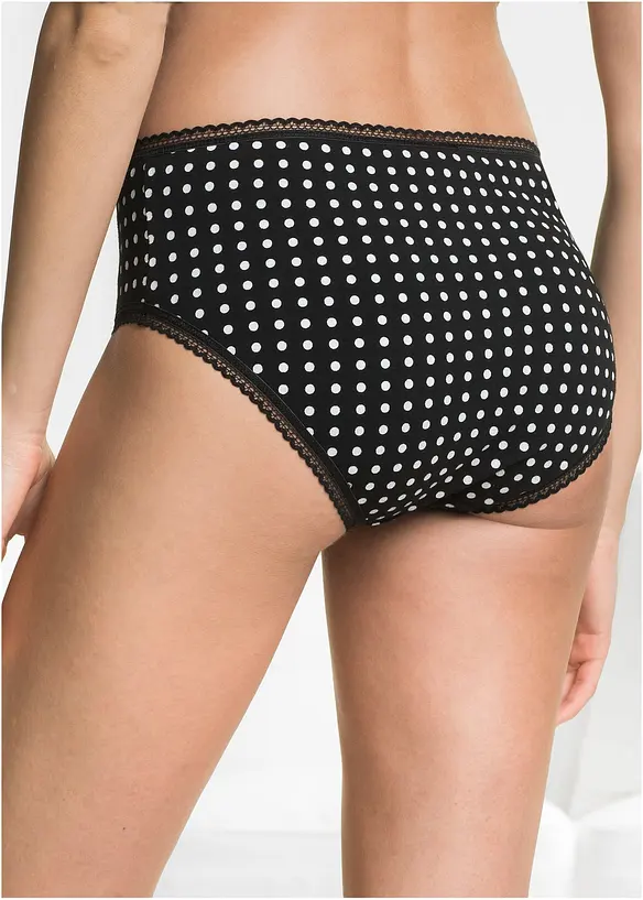 Maxislip mit weicher Bio-Baumwolle (4er Pack) in schwarz von hinten - bonprix